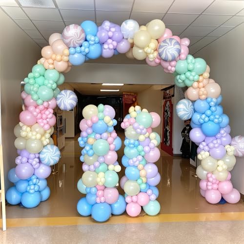 Pastel Rainbow Balloons 12 Inch Decor Set
