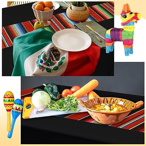 Hosuly Mexican Fiesta Tablecloth 54 x 108 In 10 Pcs