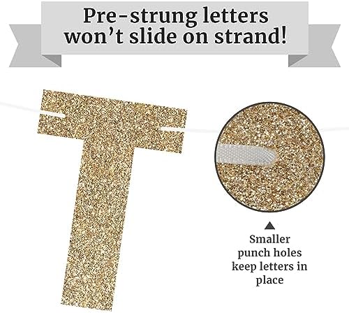 Perfect Occasion Pre-Strung Gold Glitter Happy Retirement Banner
