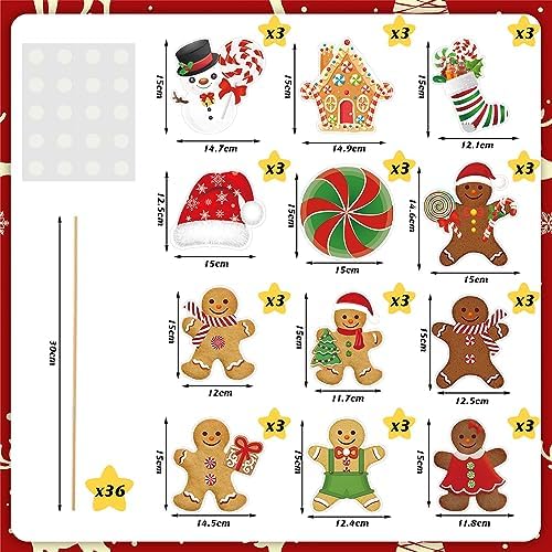 Soaoo 36 Pcs Christmas Vase Filler Sticks Decorations