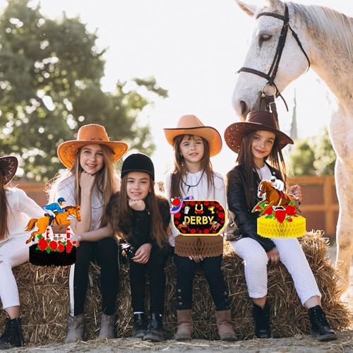 Umoin 14pcs Derby Day Honeycomb Centerpieces