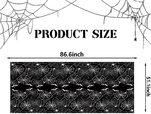 Frerand Halloween Tablecloth 87x51 2 Pack Spider Web Tablecover for Parties