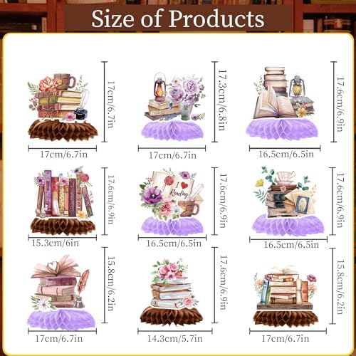 Lovarywow Book Themed Party Decorations 9PCS