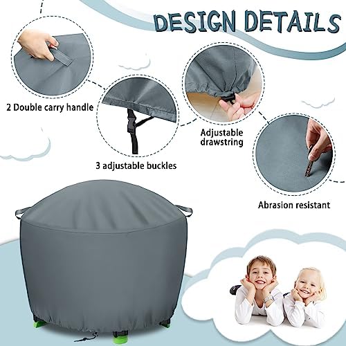 TORUTA Kids Water Table Cover 34in Round Grey