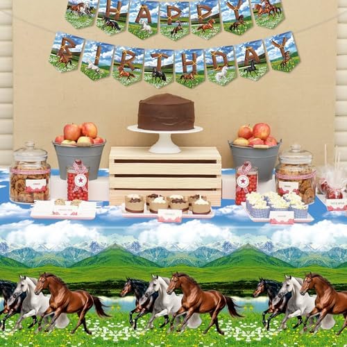 4 Pack Horse Themed Tablecloths for Parties