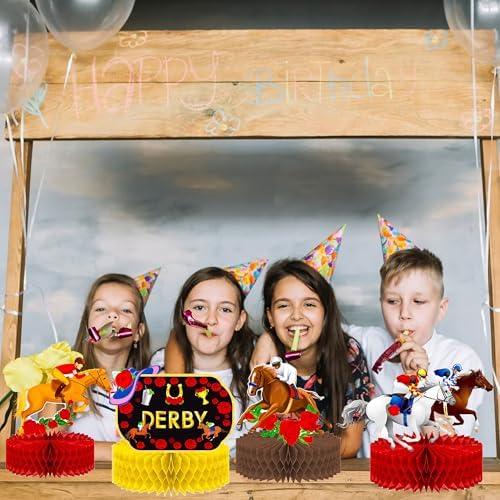 Umoin 14pcs Derby Day Honeycomb Centerpieces