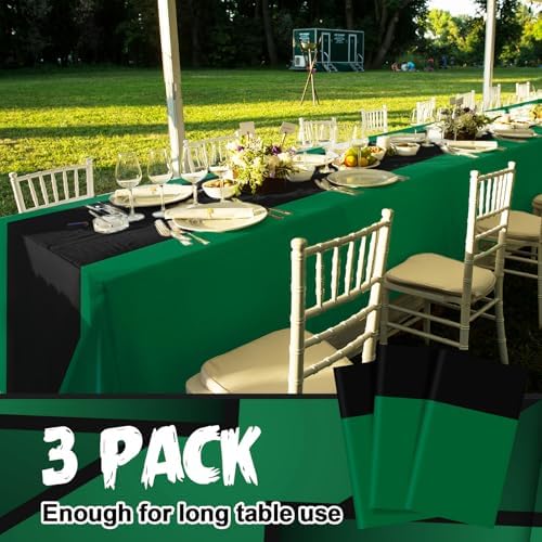 VitalCozy 3 Pack Plastic Table Runner Green and Black