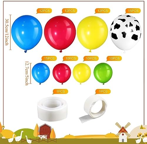 Liliful 104 Pcs Birthday Tablecloth with Balloons Arch Kit
