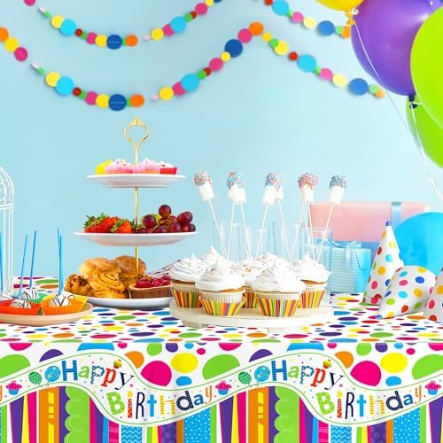 Adirasenotek 3Pcs Birthday Tablecloth Decorations