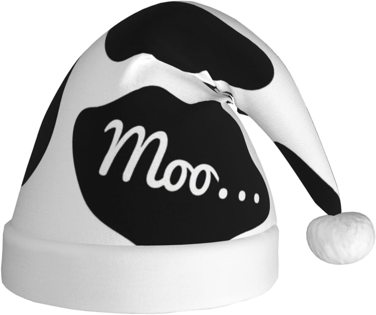 QINZHENG Personalized Santa Hat with Cow Print