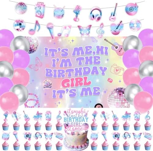 59 Pcs Singer Birthday Party Decor Set