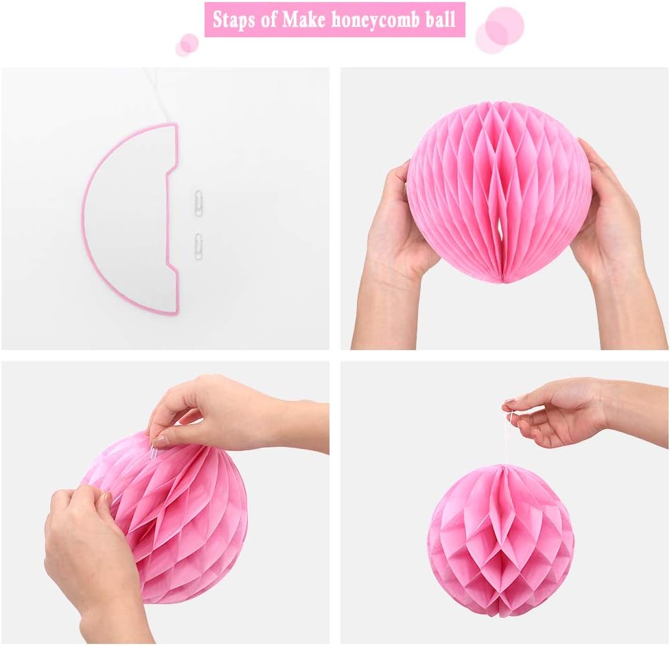 3pcs 8in Blue Honeycomb Tissue Fans for Decorations