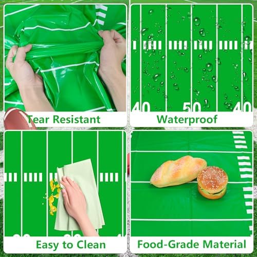 4 Pack Football Tablecloths for Game Day Party Decor