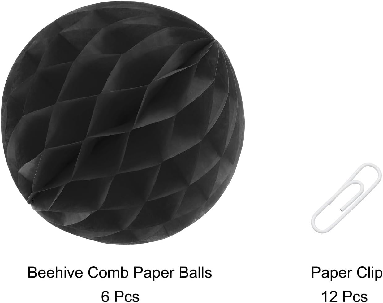 MECCANIXITY 6 Inch Black Paper Pom Pom Flower Balls