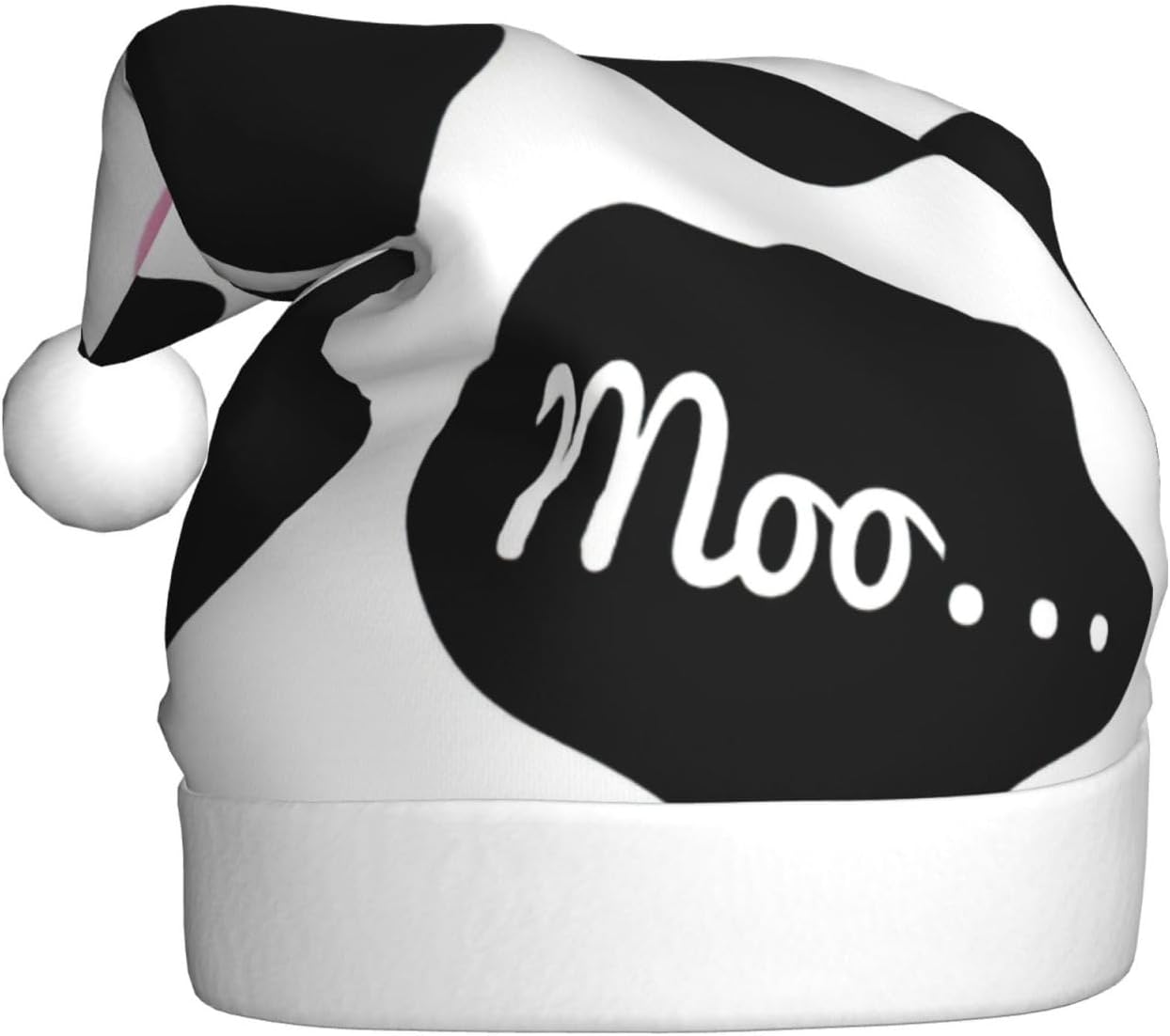 QINZHENG Personalized Santa Hat with Cow Print