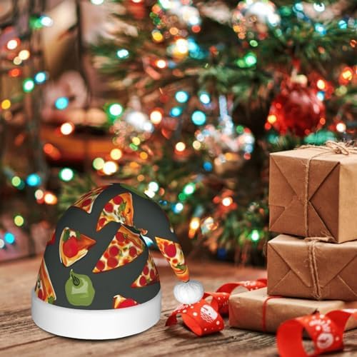 QinZheng Personalized Santa Hat with Pizza Patterns