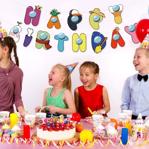 Game Themed Happy Birthday Banner for Kids