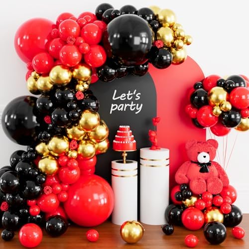 100pcs Black and Gold Balloons 12 Inch Metallic Party Decor