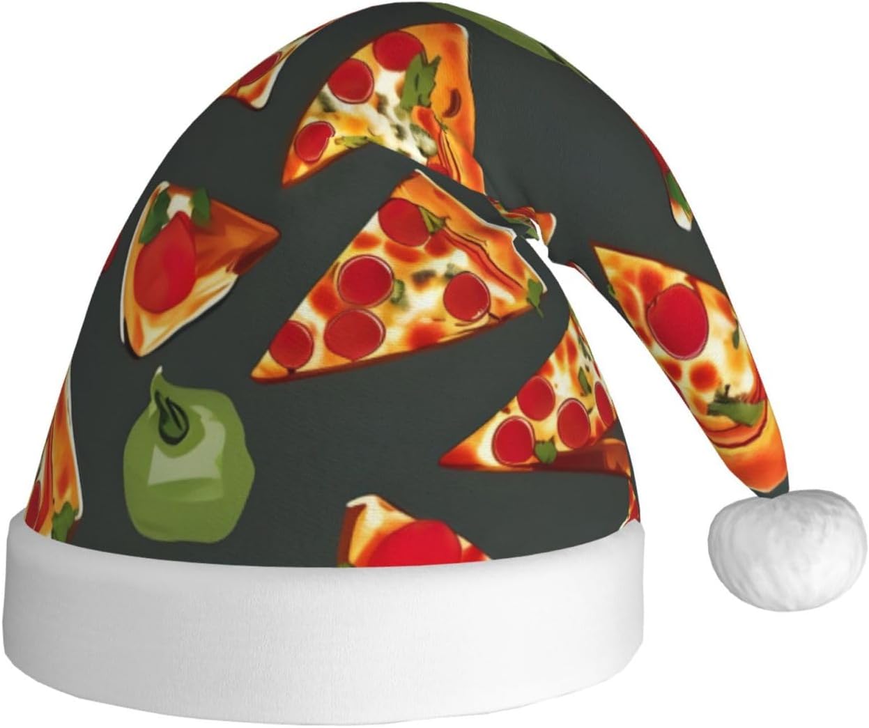 QinZheng Personalized Santa Hat with Pizza Patterns