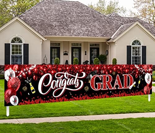 2025 Graduation Banner with Balloons and Champagne Design
