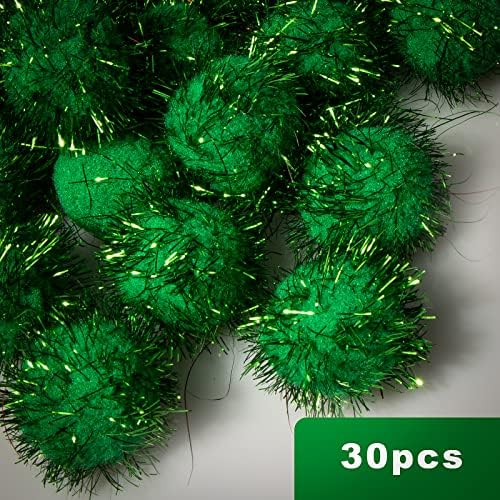 VAPKER 30 Piece 15 Inch Green Sparkle Balls Cat Toy