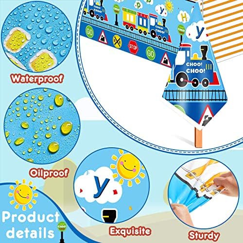 Irenare 3 Piece Train Themed Plastic Tablecloths