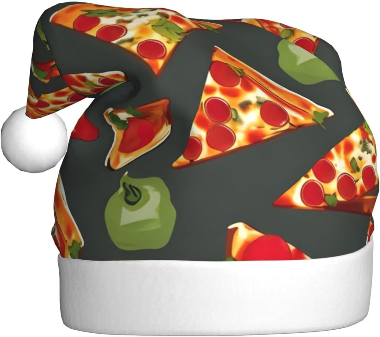 QinZheng Personalized Santa Hat with Pizza Patterns