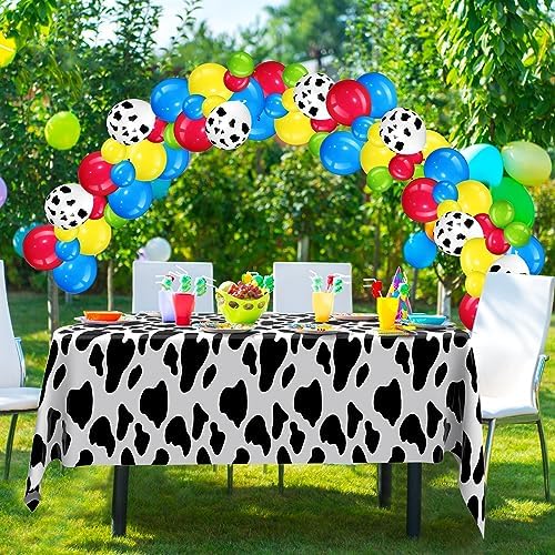 Liliful 104 Pcs Birthday Tablecloth with Balloons Arch Kit