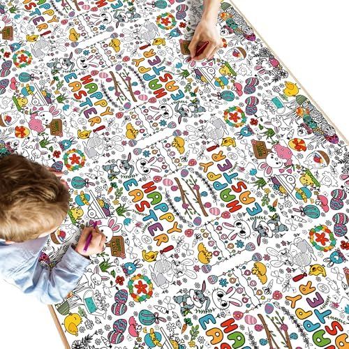 OHOME Easter Coloring Tablecloth 54x88 Inches