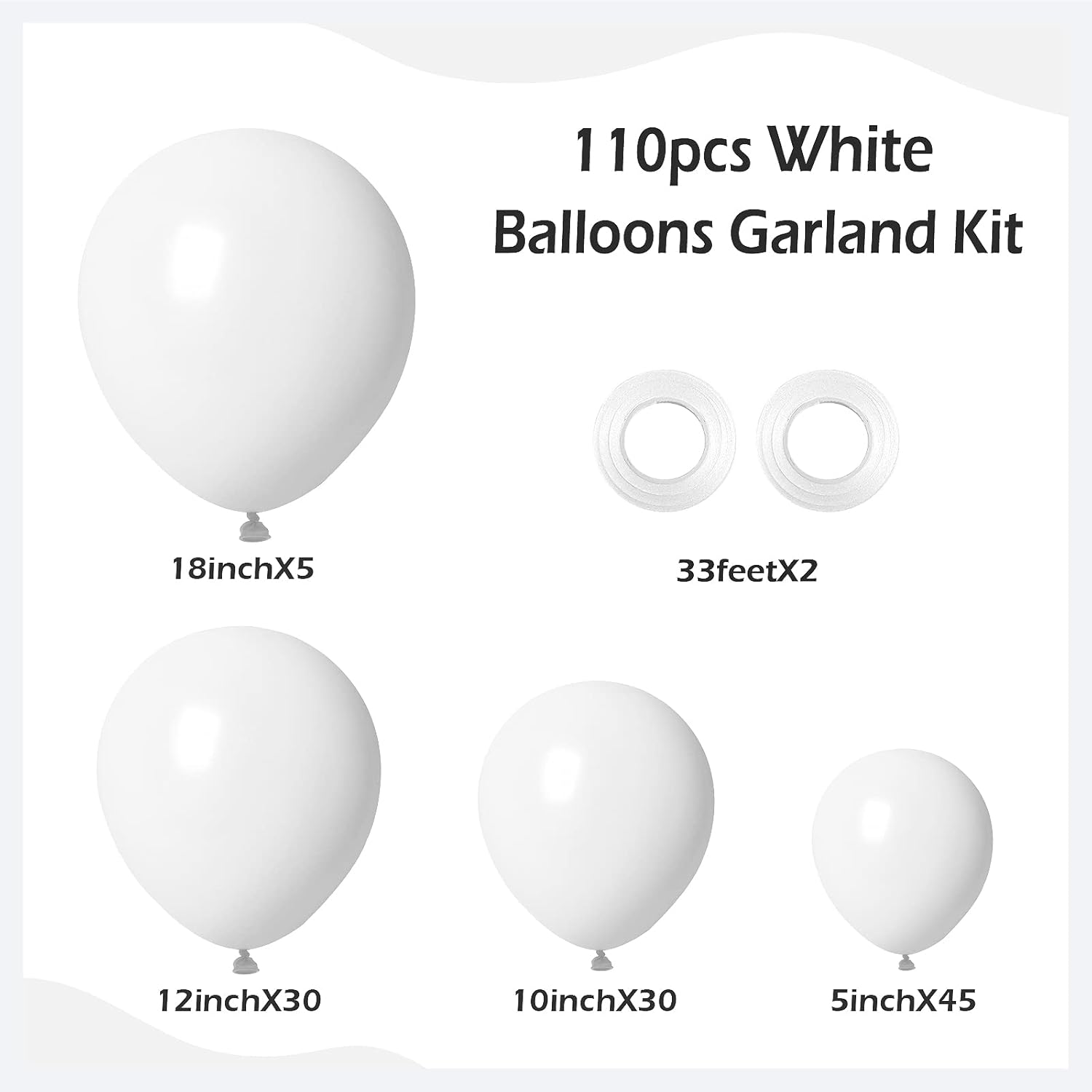 FOTIOMRG 110pcs White Balloon Garland Kit