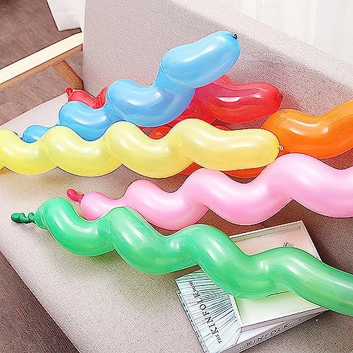 100 Pcs Latex Spiral Balloons for Birthday Parties