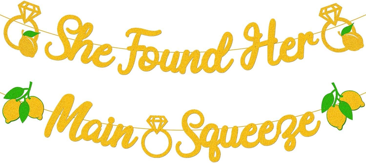 She Found Her Main Squeeze Bridal Shower Banner Decoration