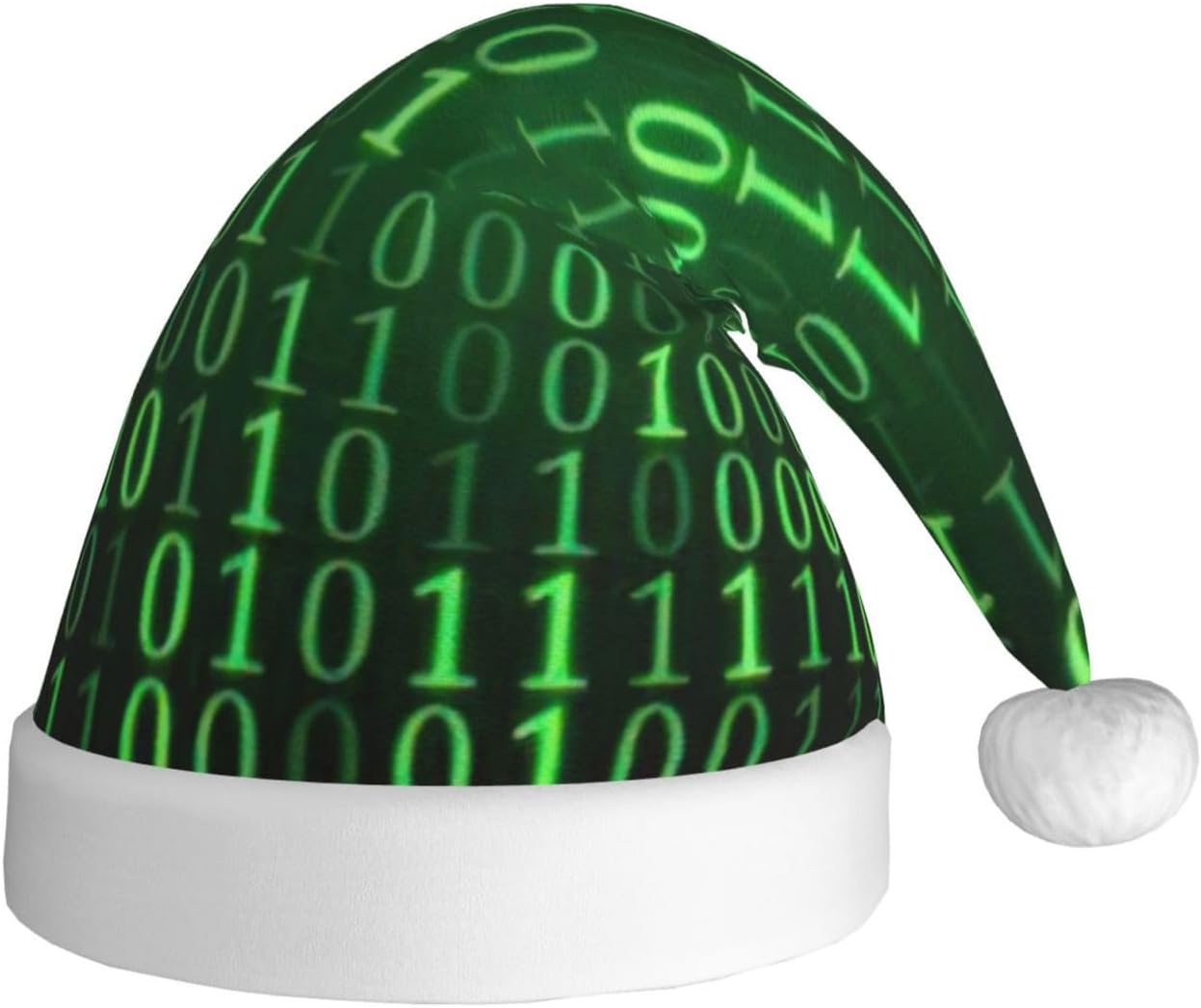 QinZheng Hacker Era Print Santa Hat for Women