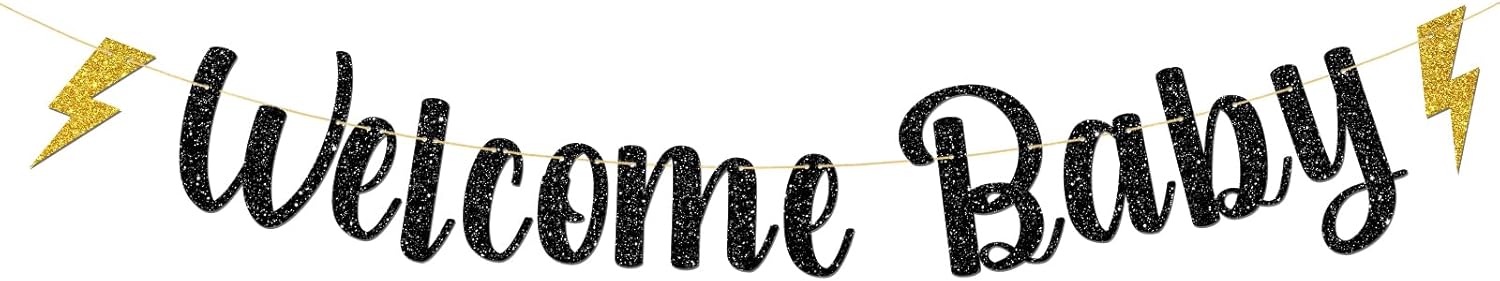 MonMon Craft Welcome Baby Mugle Banner Black Glitter