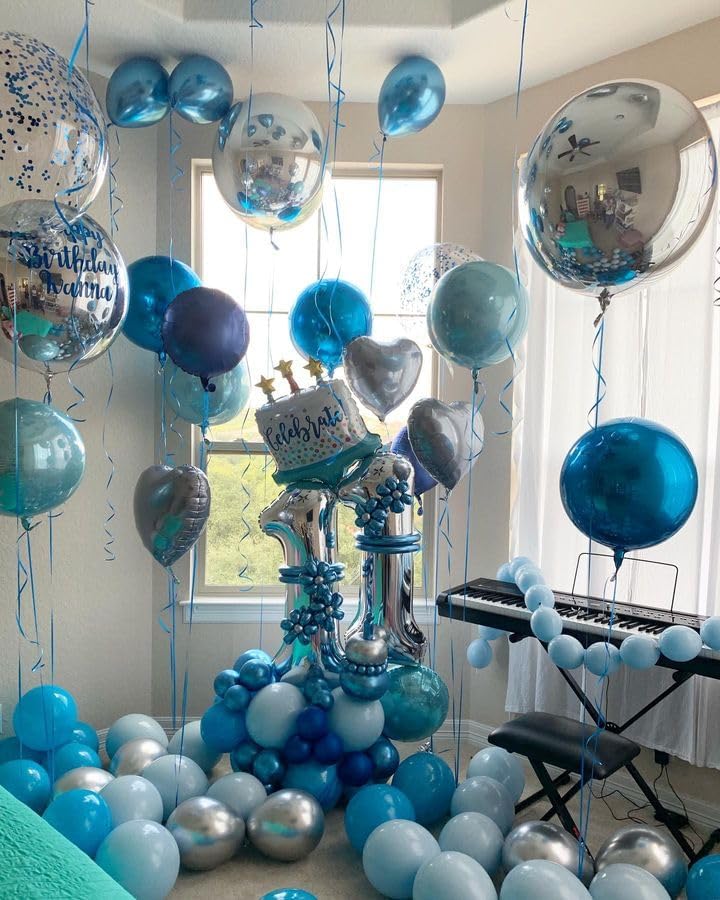Bezente Blue Balloons Set 60pcs 12 Inch Decorations