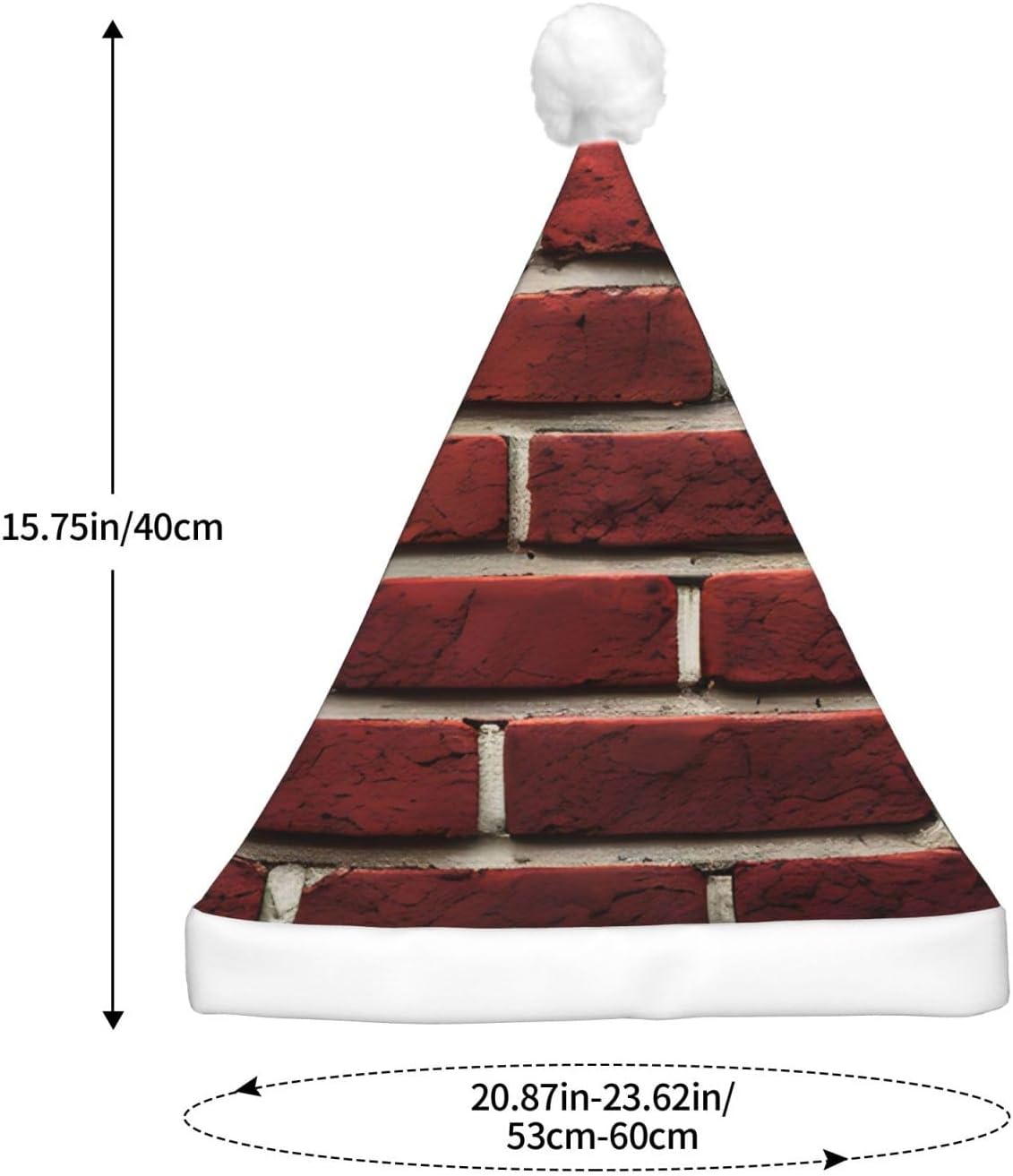QINZHENG Brick Red Santa Hat with LED Lights for Adults Christmas Hat