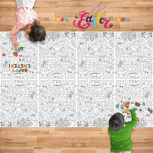 OHOME Easter Coloring Tablecloth 54x88 Inches