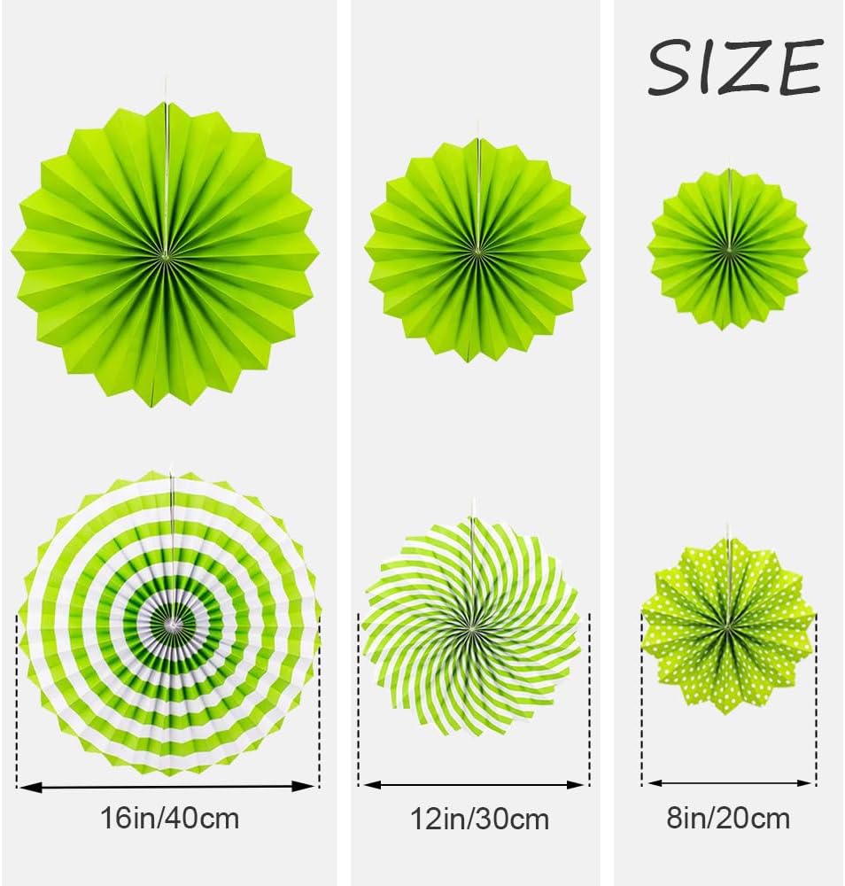 Ruidee 6 Piece Rainbow Hanging Paper Fan Decorations
