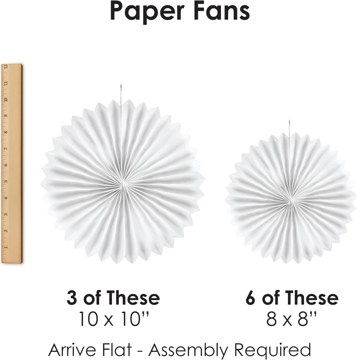 Big Dot of Happiness Graduation Party Fans - Set of 9