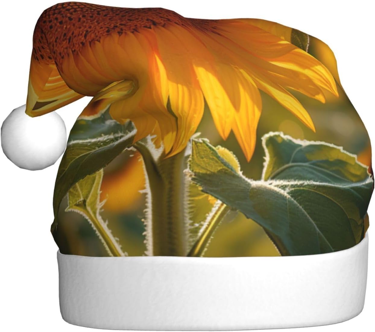 QINZHENG Personalized Santa Hat with Daisy Print