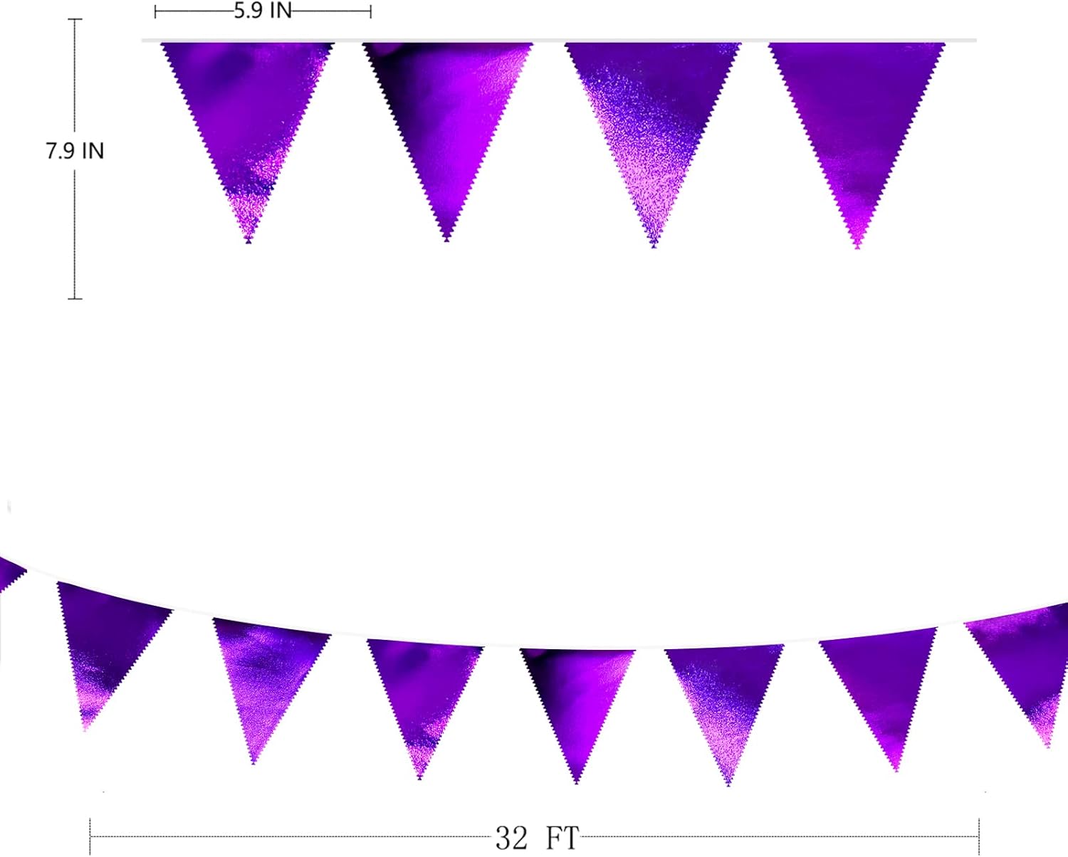 Purple Party Decorations Triangle Pennant Banner Flag Bunting Garland