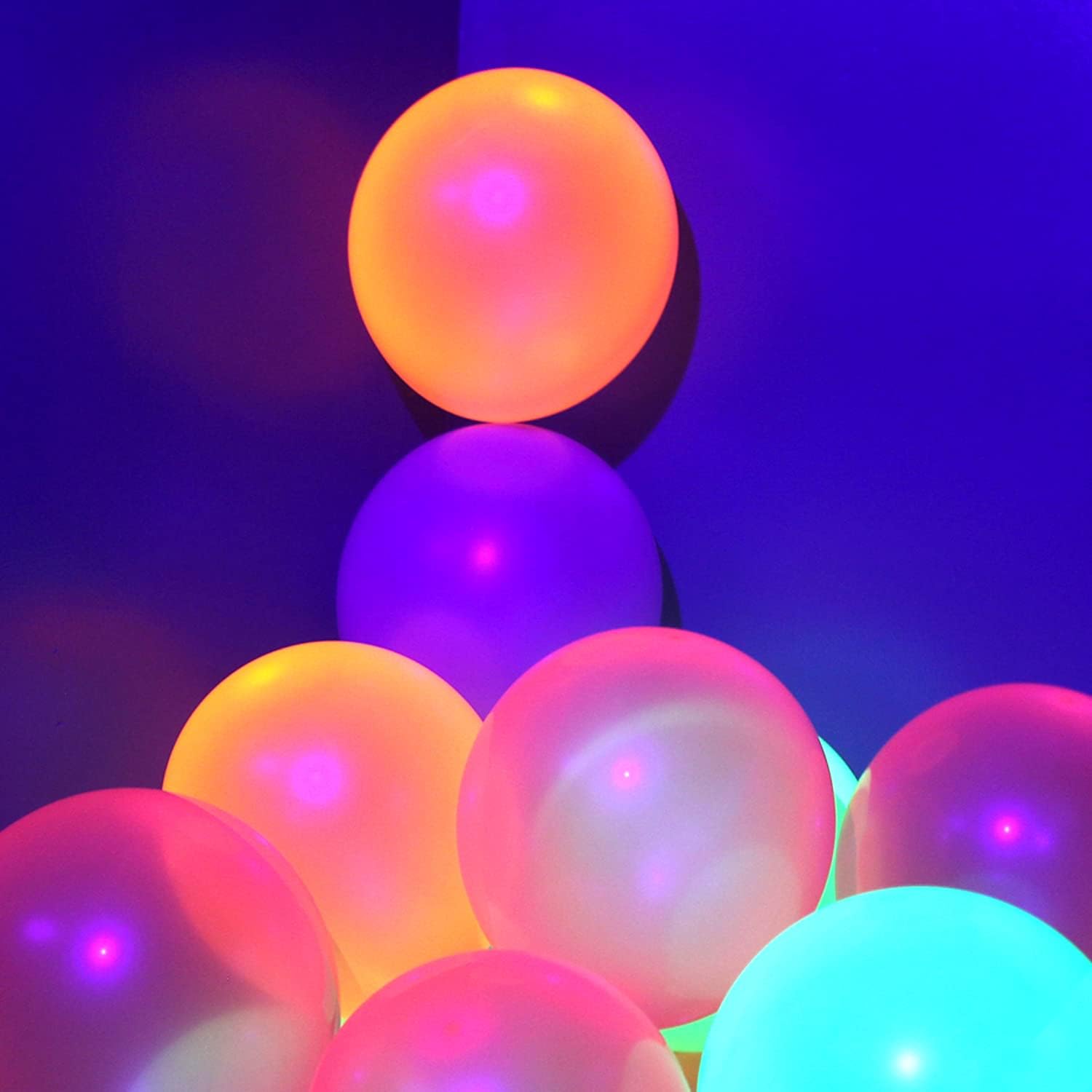 110 Pack Neon Glow Balloons for Black Light Parties