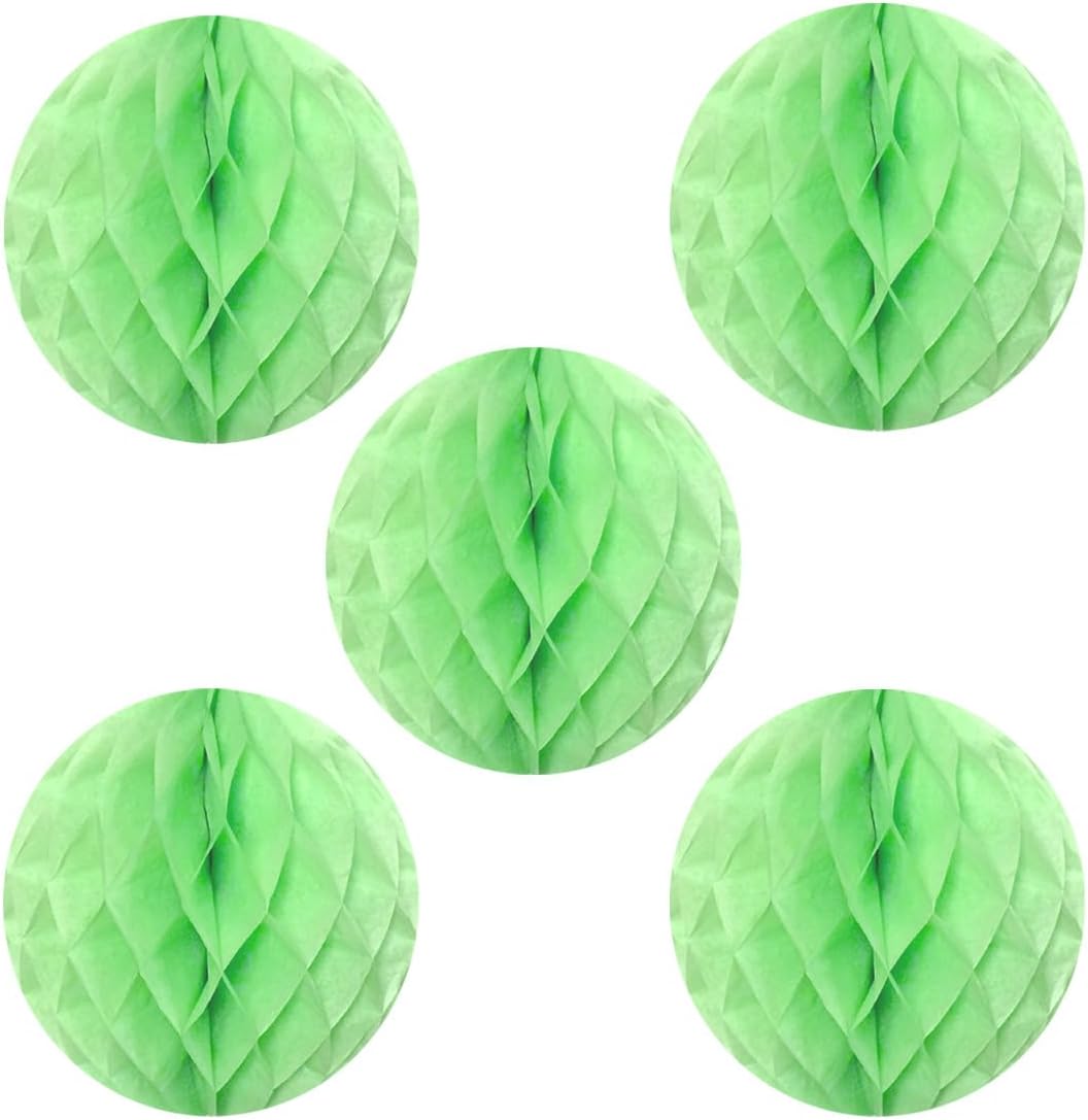 Wrapables 6 Inch Tissue Honeycomb Balls Set of 5 Light Green