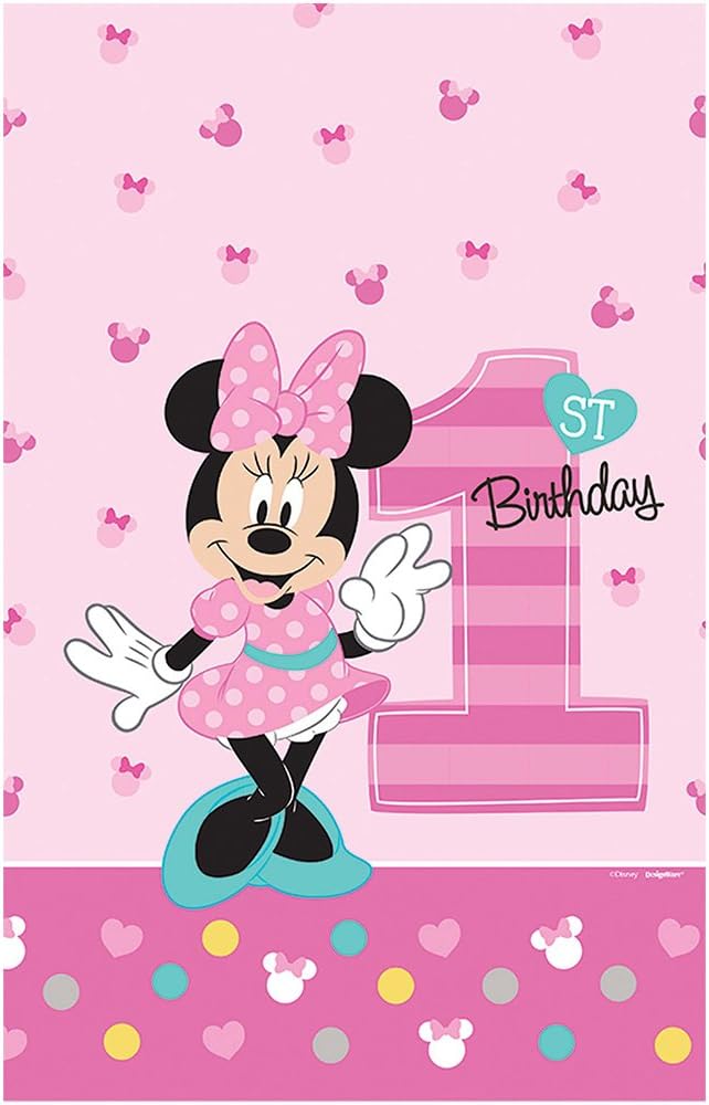 Amscan 1st Birthday Minnie Mouse Table Cover
