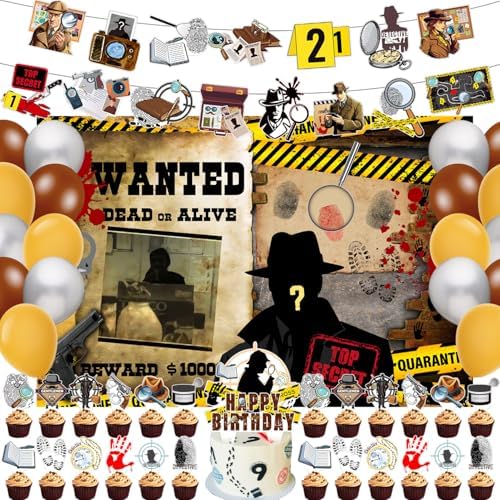 Detective Party Supplies 59 Pcs Murder Mystery Decor Set