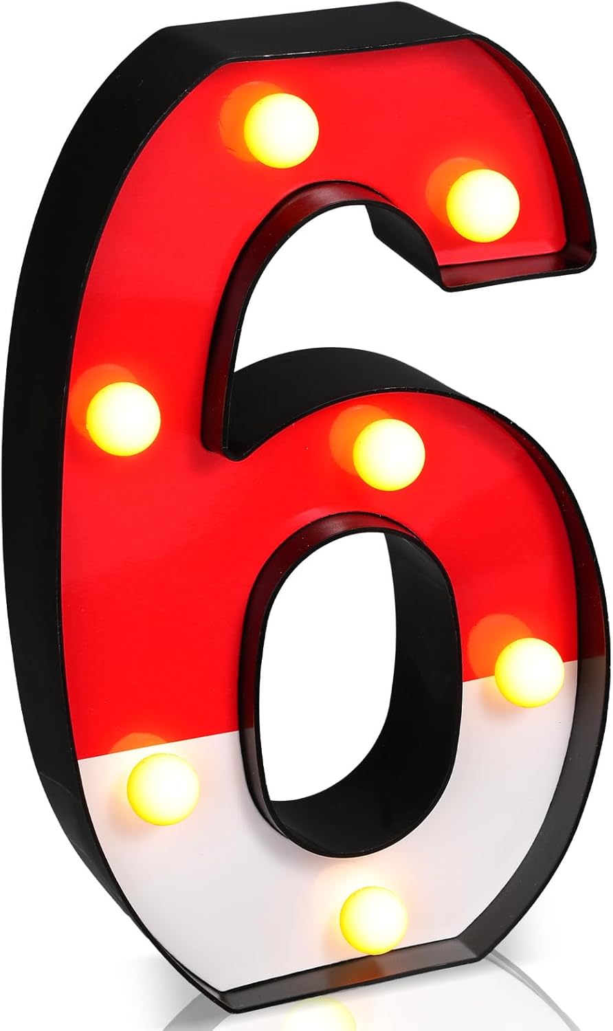 Mudder LED Glowing Cartoon Numbers Party Decor