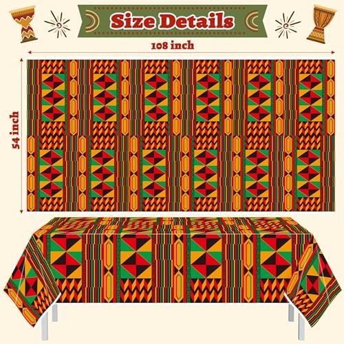 3 Pack Happy Kwanzaa Tablecloth Decorations