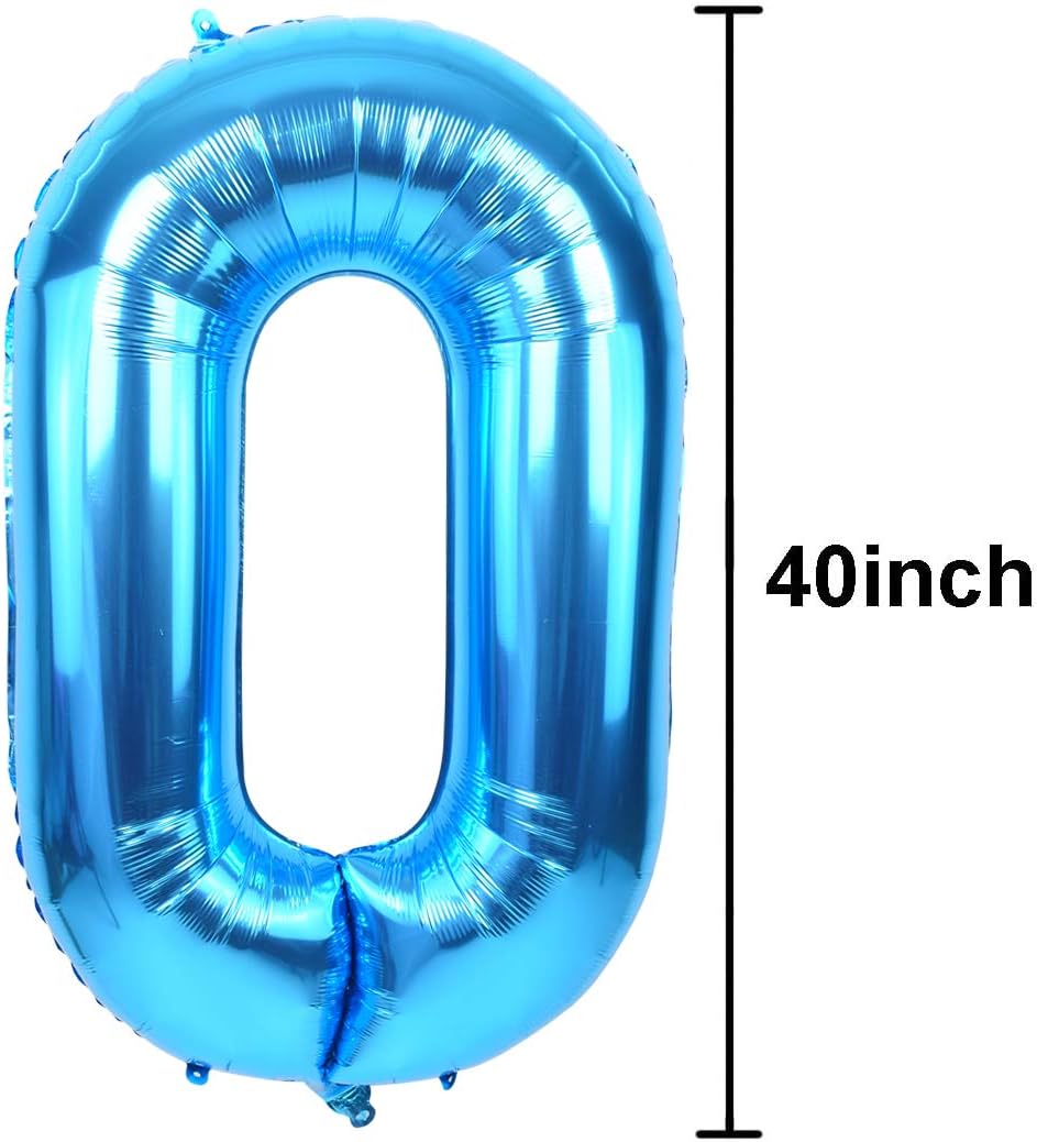 TONIFUL 40 Inch Blue Foil Number Balloon 3