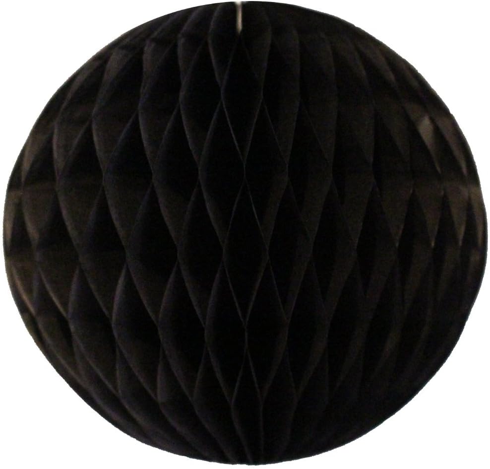 Extra-Large 19 Inch Honeycomb Tissue Paper Ball Decoration Black
