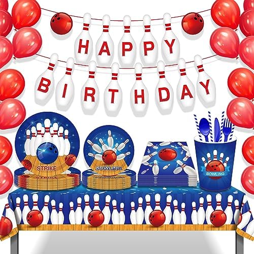 3 Pcs Bowling Party Tablecloths 54x87 Inches